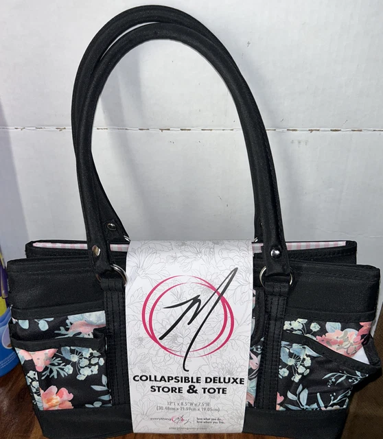 Bolso y Mano Everything Mary Black Floral De Lujo - Almacenamiento Art Caddy para Coser y...