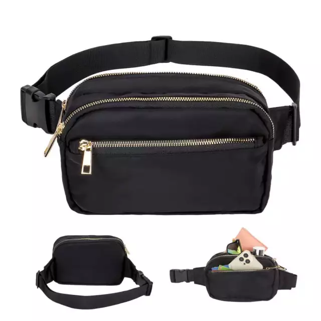 Men Women Fanny-Pack Belt Waist Bag Cross body Sling Shoulder Travel Sport Pouch