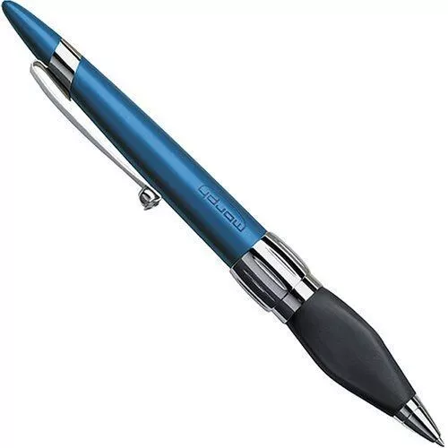 CROSS Morph Electric Blue/Chrome Ballpoint Pen w/ Adjustable Silicone Grip 472-2