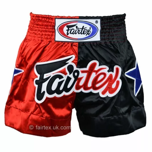 Fairtex Bs085 Classic Red Black Muai Thai Shorts Thai Boxing Bjj Bag Mma