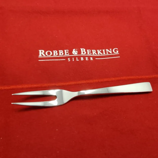 C70# R&B Robbe & Berking Fleischgabel klein Alta Silber 925 punziert 148mm