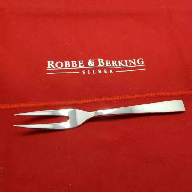 C70# R&B Robbe & Berking Fleischgabel klein Alta Silber 925 punziert 148mm