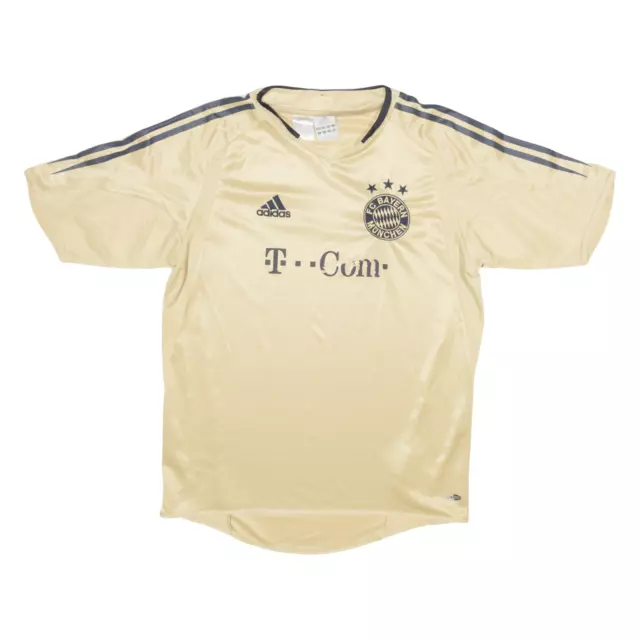 ADIDAS 2004-06 Bayern Munich Away Kit Boys Football Shirt Jersey Gold V-Neck XL