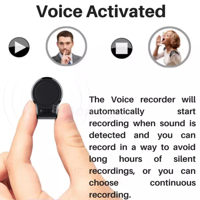 Digital Spy Voice Activated Recorder Mini Hidden Audio Recording Device 16/32GB 2