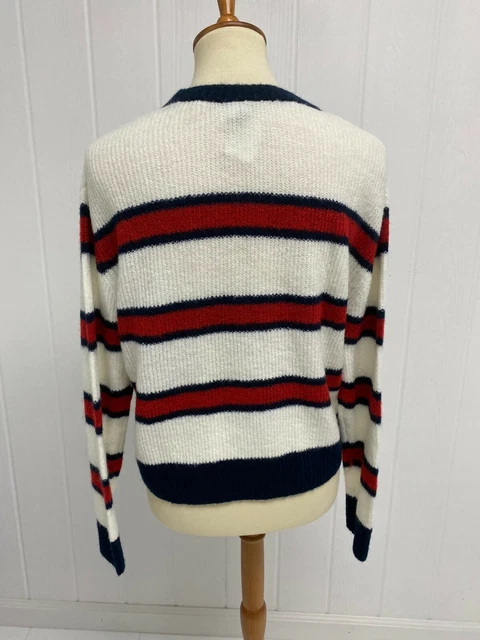 Divisé H&M Femmes Pull Rayé Col Rond TAILLE S 8