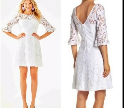 New $278 Lilly Pulitzer Allyson Lace Fit Flare Dress Resort White Size 00 Bridal