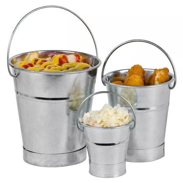 Mini Galvanised Pail for Chip Buckets French Fries and Food Service