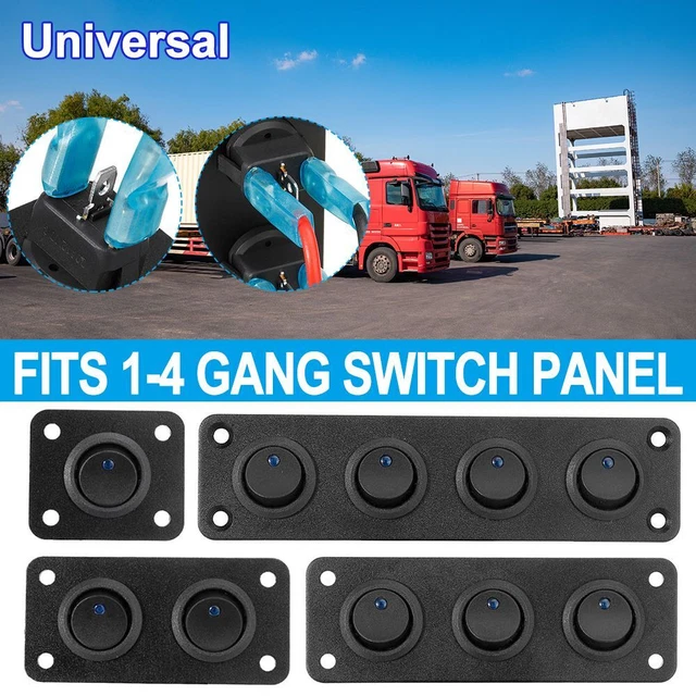 ON/OFF ROCKER SWITCH Panel 1/2/3/4 Gang 3 Pin Waterproof Toggle ...