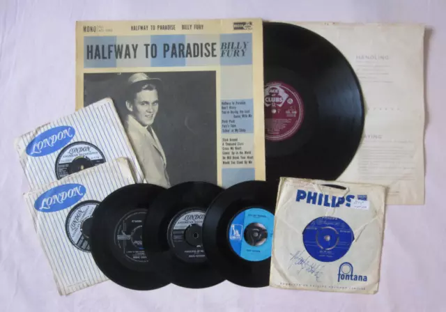 Billy Fury, Eddie Cochran, Marty Wilde signed, Sandy N, The Ramrods, UK LP / 45.