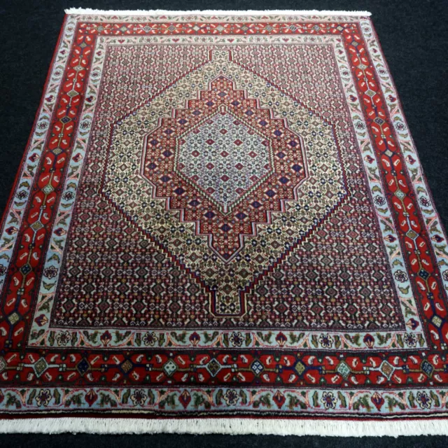 Orient Tapis Senneh 158 X 120 CM Seneh Herati Motif Tapis de Perse Bleu Foncé