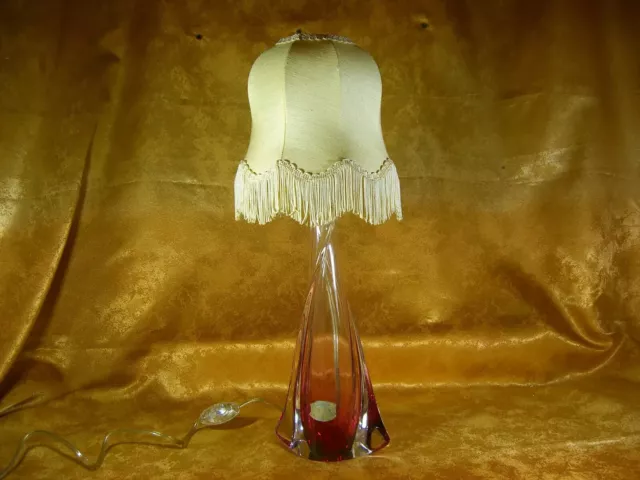 Crystal Sculpture, table lamp, Mid Century Modern, Art Deco, signed, vintage