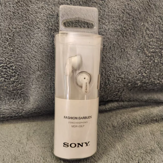 Genuine Sony MDR-E9LP In-Ear Stereo Audio Fashion Earbuds - White, Qwik Ship!