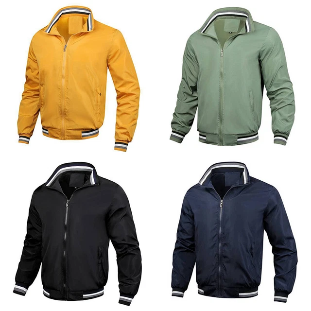 Veste Aviateur Hommes Classique Pull Zippé Hydrofuge Manteau Décontracté ,