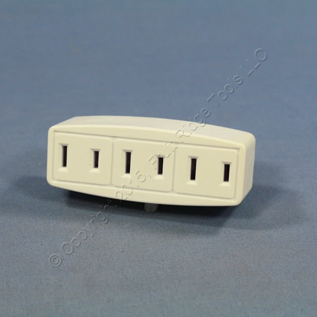 Cooper White Triple Tap Non-Grounding Receptacle Outlet Adapter 15A 125V BP1747W