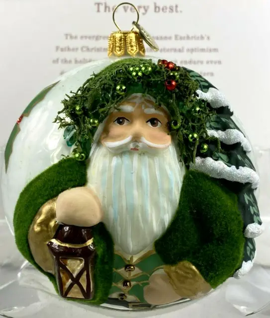 Hallmark Ornament Evergreen Father Christmas Blown Glass Keepsake Handcrafted