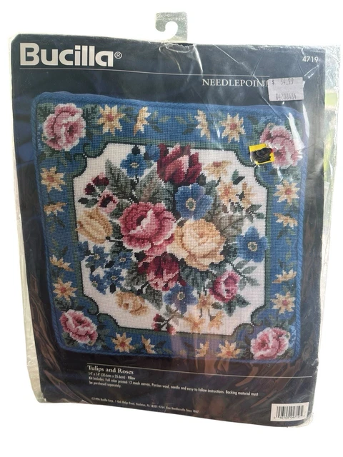 AMBATTERY Kit Punto Croce Prestampato – Rami E Farfalle, Federa 45x45 Cm, Perfetto Per Principianti