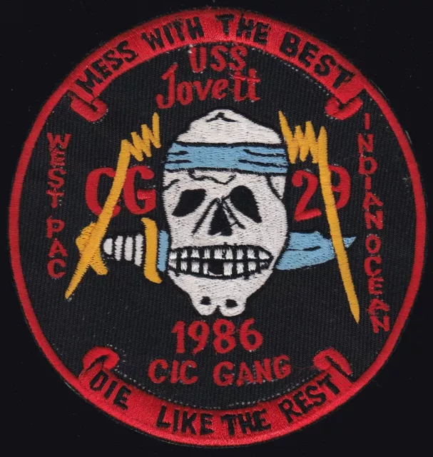 USN USS Jovett CG-29 WESTPAC 1986 Indian Ocean Patch N-7