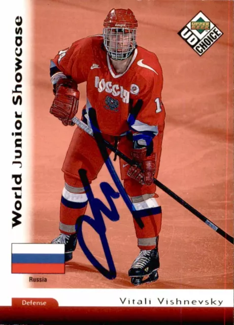 Vitali Vishnevsky SIGNED 1998 UPPER DECK WORLD JUNIOR SHOWCASE card TEAM RUSSIA