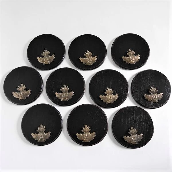 10 X Keilerschilder Gewaffbrett Oscuro AF19cm Con 10 Hoja de Roble Grande
