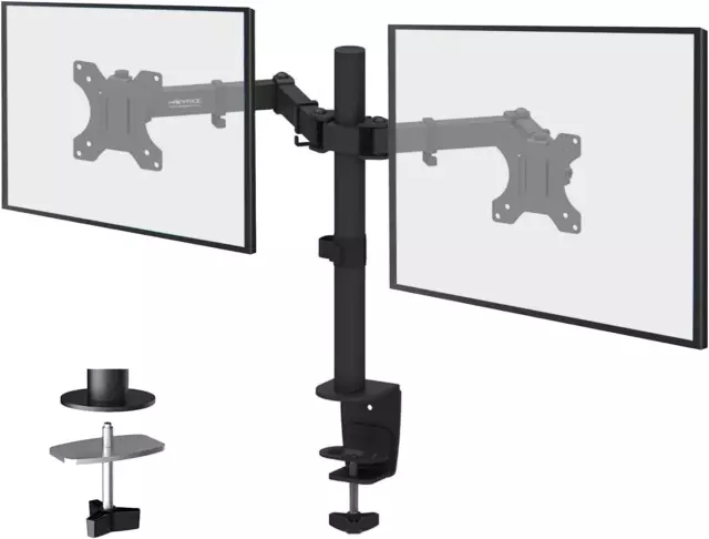 HEYMIX Dual Monitor Stand, VESA Monitor Arm, Double Monitor Mount Height Adjusta