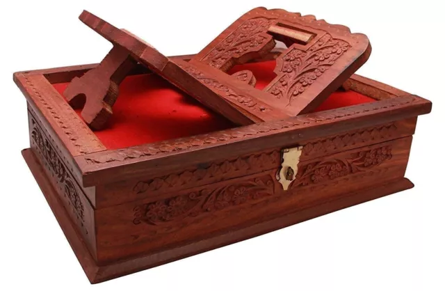 Stand Book Holder Quran Reading Holy Bible Wooden Prayer Display