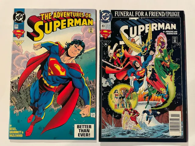 SUPERMAN #83 2nd Series & The Adventures Of Superman #505 (1993) DC Comics
