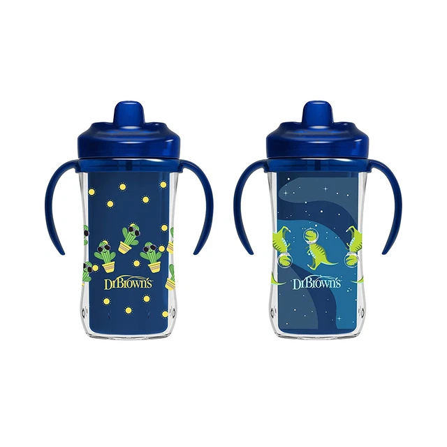 Dr. Brown’S Milestones Hard Spout Insulated Sippy Cup with Handles, Blue, 10 Oz,