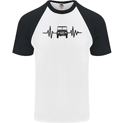 4X4 Heart Beat Pulse Off Road Roading Mens S/S Baseball T-Shirt
