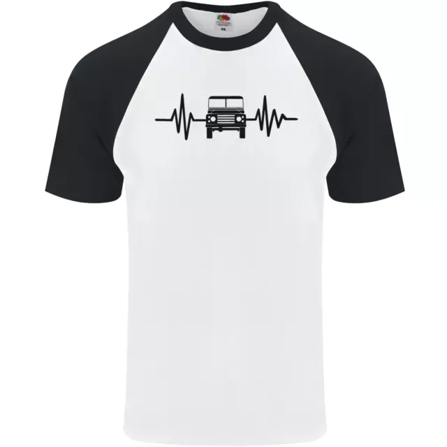 T-shirt da baseball da uomo 4x4 Heart Beat Pulse Off Roading