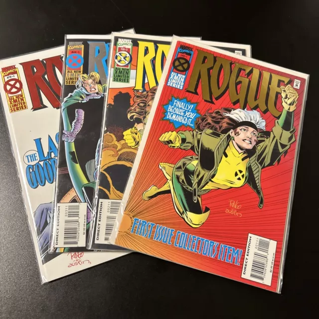 Rogue 1 - 4 complete set NM/VF (1994 Marvel) 1st solo series foil X-Men Gambit