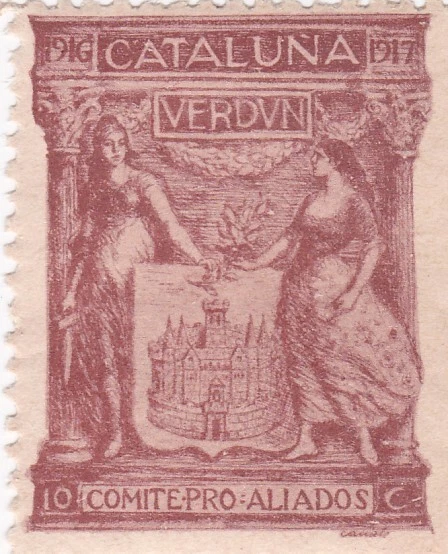 Ancienne Vignette Timbre - Espagne -Verdun -1917