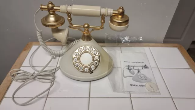 Vintage Retro Cherie 383Push Button Dial Home Telephone Cream-