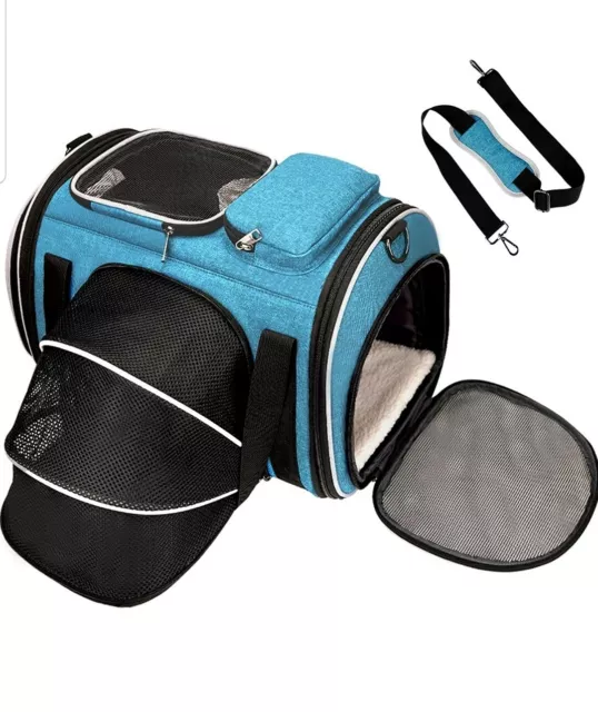 Large Pet Carrier, Cat and Puppy travel tote bag, foldable portable ventilated