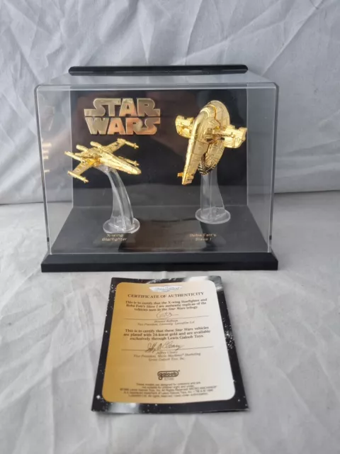 Star Wars Gold Plated X-Wing Starfighter Boba Fett’s Slave 1 Galoob 1996