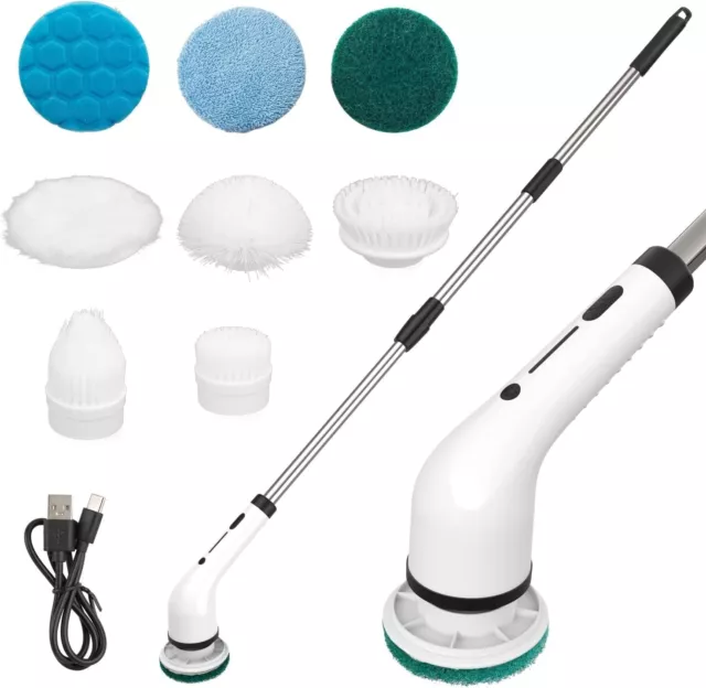 Electric Spin Scrubber, LOSUY Cordless Cleaning Brush with 7 Replaceable Drill B