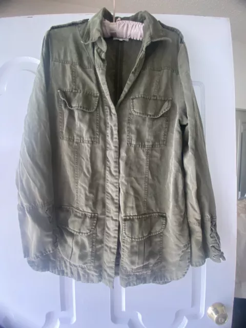 Willow & Clay womens linen blend utility jacket size Medium 2