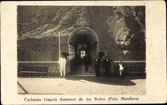 Ak Mendoza Argentinien, Cacheuta Galería Ascensor de los Baños - 2031139