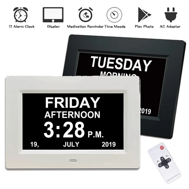 LOEFME DEMENTIA CLOCK Digital Calendar Clock Alzheimer's Day Date Clock
