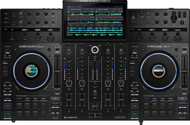 Sistema de DJ todo en uno Denon DJ Prime 4+ - 4 cubiertas - tallos - independiente - táctil