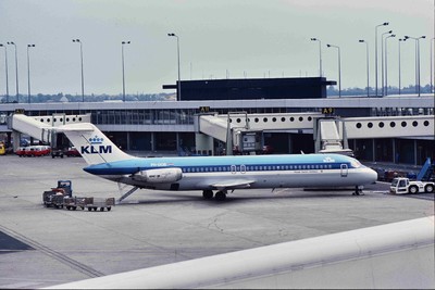 FLUGZEUGDIA AIRCRAFT SLIDE KLM Douglas DC-9 DC9 PH-DOB AMS 1986 K64 EUR