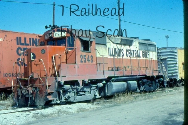 Illinois Central Gulf ICG GP35 2543. Ex GM&O.  Original Kodak Slide 1980