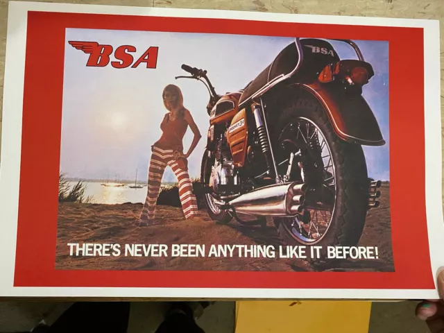 BSA Rocket 3 Vintage Motorcycle Poster Advertisement B2700
