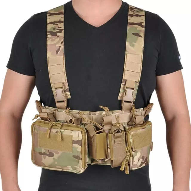 Outdoor Tactical Gear Modular Chest Rig Harness Vest Magazine Pouch Bag Carrier