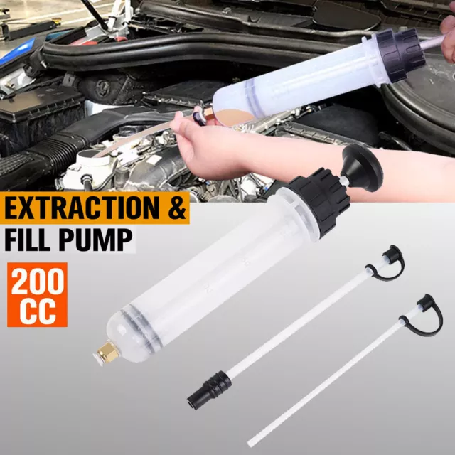 Oil Fluid Extractor Hand Pump Kit Manual Suction Vacuum Fuel Car Transfer 200CC