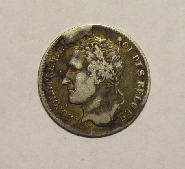 Léopold I - 1/4 Franc 1834 Belgium Belgique