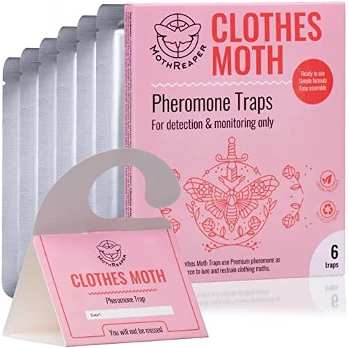 Clothing Moth Traps 6 Pack with Pheromones Prime, Clothes Moth Trap with Lure