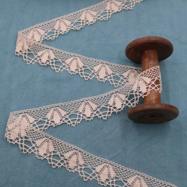 Antique French Bobbin Lace Trim Ribbon Cotton Dentelle du Puy Vintage yard