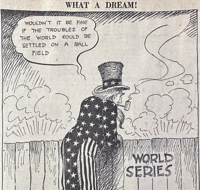 1942 Shafer WWII World War 2 Cincinnati Newspaper Uncle Sam World Series Cartoon