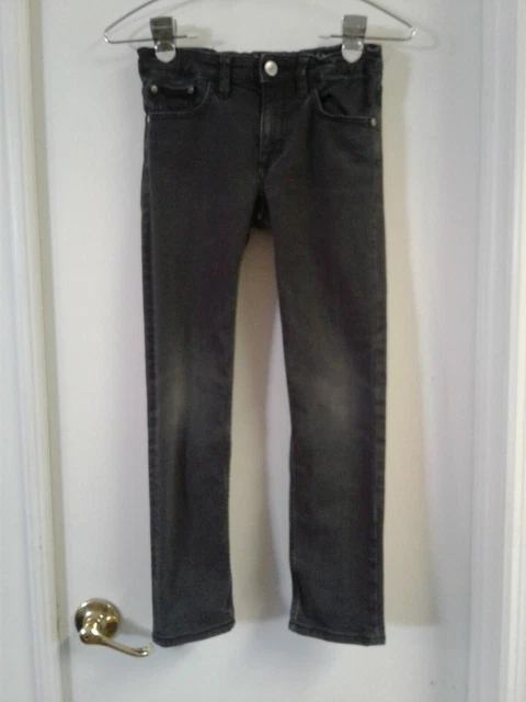 H&M Kids Jeans Skinny Stretch Denim Black Adjustable Waist Size 26