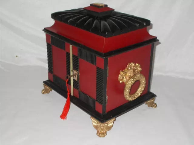 Antique Georgian 1800 Sewing Work Jewellery Writing Slope Compendium Cabinet Box